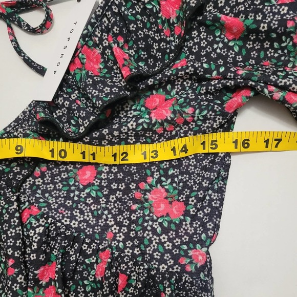 NWT TOPSHOP Double - V Long Sleeve Jersey Minidress in Multi Size 4 - Picture 9 of 10